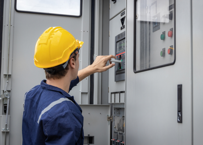 Close view of breakers inside an electrical panel during a Silver Star Electric service call